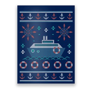 Nautical Ship Boat Ugly Christmas Sweater Poster