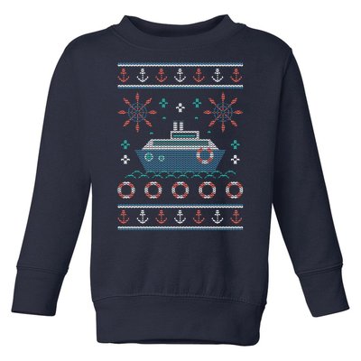 Nautical Ship Boat Ugly Christmas Sweater Toddler Sweatshirt