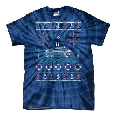 Nautical Ship Boat Ugly Christmas Sweater Tie-Dye T-Shirt