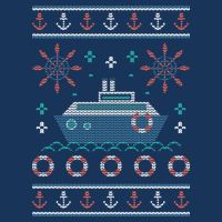 Nautical Ship Boat Ugly Christmas Sweater Tie-Dye T-Shirt