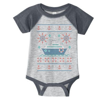 Nautical Ship Boat Ugly Christmas Sweater Infant Baby Jersey Bodysuit