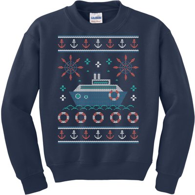 Nautical Ship Boat Ugly Christmas Sweater Kids Sweatshirt