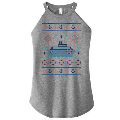 Nautical Ship Boat Ugly Christmas Sweater Women’s Perfect Tri Rocker Tank