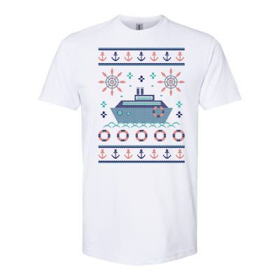 Nautical Ship Boat Ugly Christmas Sweater Softstyle CVC T-Shirt