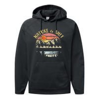 Nature AndShit Vintage Mountains Hiking Camping Performance Fleece Hoodie