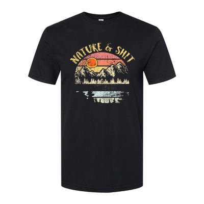 Nature AndShit Vintage Mountains Hiking Camping Softstyle CVC T-Shirt