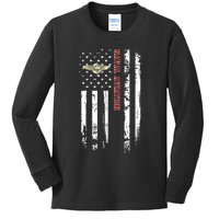 Naval Aviation Veteran American Flag Veterans Day Christmas Kids Long Sleeve Shirt