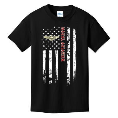 Naval Aviation Veteran American Flag Veterans Day Christmas Kids T-Shirt