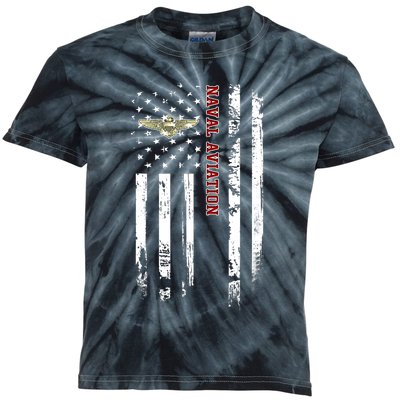 Naval Aviation Veteran American Flag Veterans Day Christmas Kids Tie-Dye T-Shirt