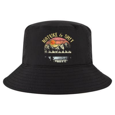 Nature AndShit Vintage Mountains Hiking Camping Cool Comfort Performance Bucket Hat