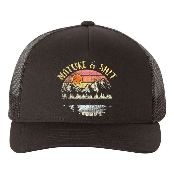 Nature AndShit Vintage Mountains Hiking Camping Yupoong Adult 5-Panel Trucker Hat