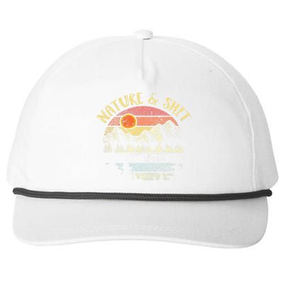 Nature AndShit Vintage Mountains Hiking Camping Snapback Five-Panel Rope Hat