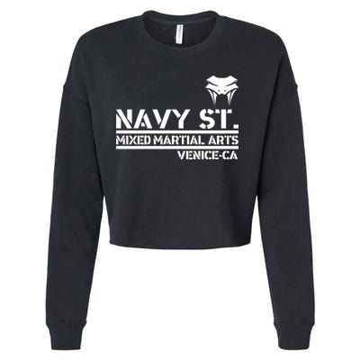 Navy St Mix Martial Arts Venice California Snake Logo Cropped Pullover Crew