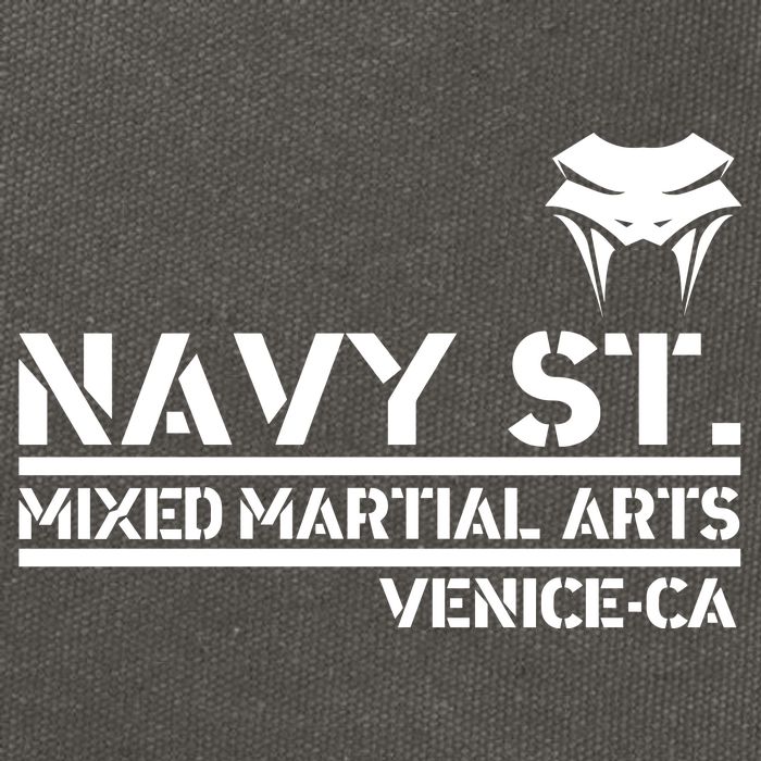 Navy St Mix Martial Arts Venice California Snake Logo Cotton Canvas Backpack
