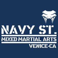 Navy St Mix Martial Arts Venice California Snake Logo V-Neck T-Shirt
