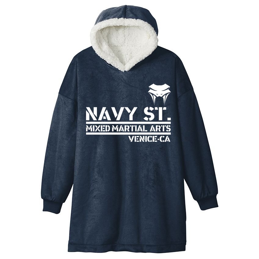Navy St Mix Martial Arts Venice California Snake Logo Hooded Wearable Blanket