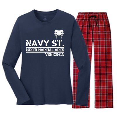 Navy St Mix Martial Arts Venice California Snake Logo Women's Long Sleeve Flannel Pajama Set 