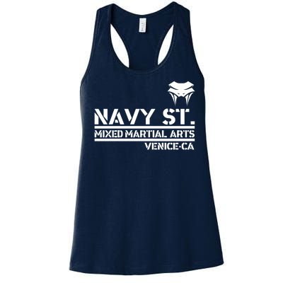 Navy St Mix Martial Arts Venice California Snake Logo Women's Racerback Tank