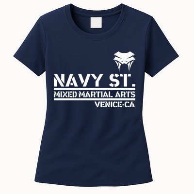 Navy St Mix Martial Arts Venice California Snake Logo Womens T-Shirt