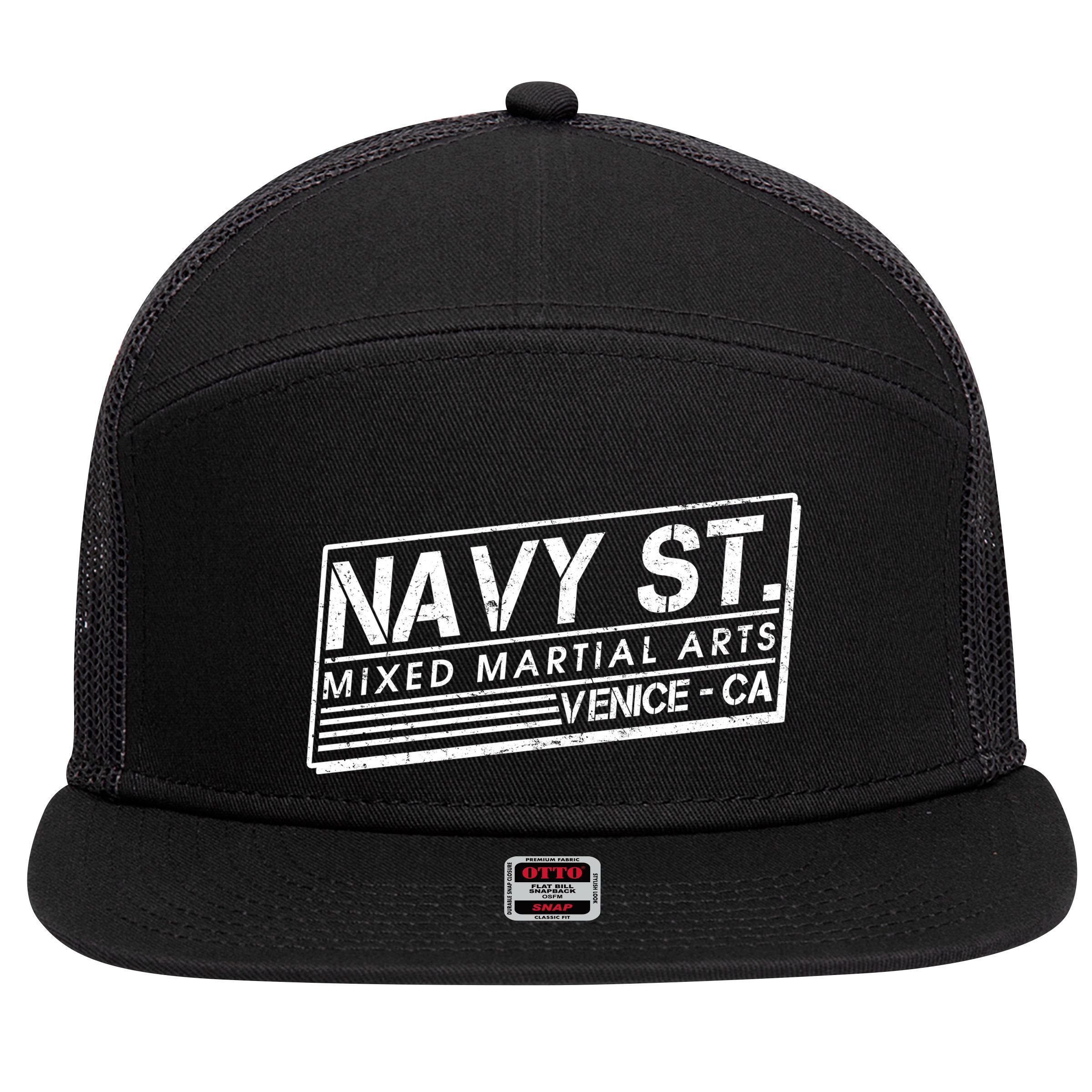 Navy St Mixed Martial Arts Venice Ca 7 Panel Mesh Trucker Snapback Hat