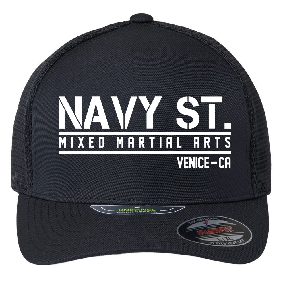 Navy St Mixed Martial Arts Vince CA Flexfit Unipanel Trucker Cap