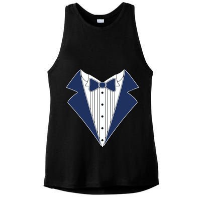 Navy Tux Tuxedo Ladies PosiCharge Tri-Blend Wicking Tank