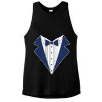 Navy Tux Tuxedo Ladies PosiCharge Tri-Blend Wicking Tank