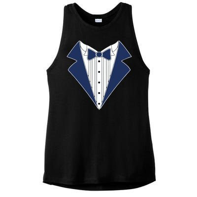 Navy Tux Tuxedo Ladies PosiCharge Tri-Blend Wicking Tank