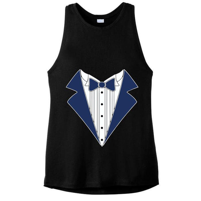 Navy Tux Tuxedo Ladies PosiCharge Tri-Blend Wicking Tank