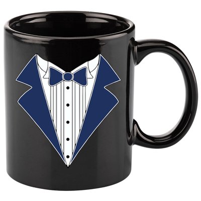 Navy Tux Tuxedo 11oz C Handle Ceramic Mug