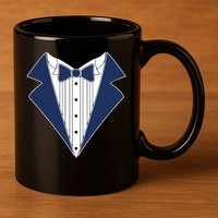 Navy Tux Tuxedo 11oz C Handle Ceramic Mug