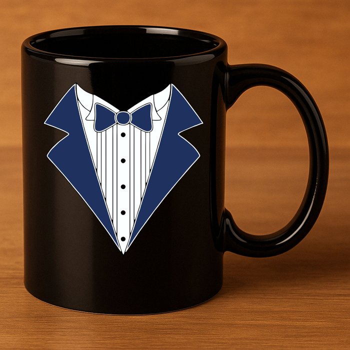 Navy Tux Tuxedo 11oz C Handle Ceramic Mug