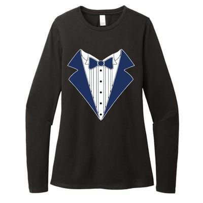 Navy Tux Tuxedo Womens CVC Long Sleeve Shirt