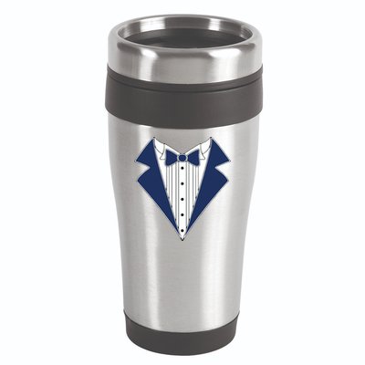 Navy Tux Tuxedo 16oz Travel Tumbler