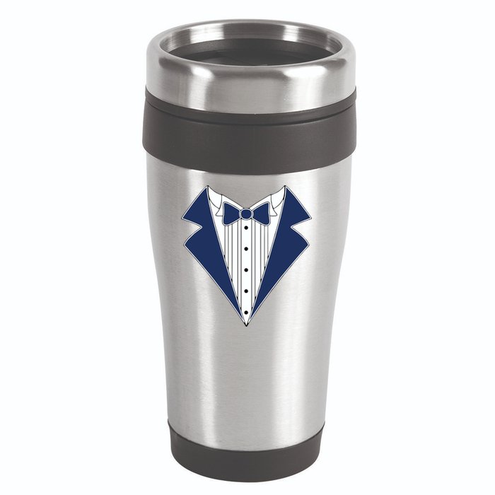 Navy Tux Tuxedo 16oz Travel Tumbler