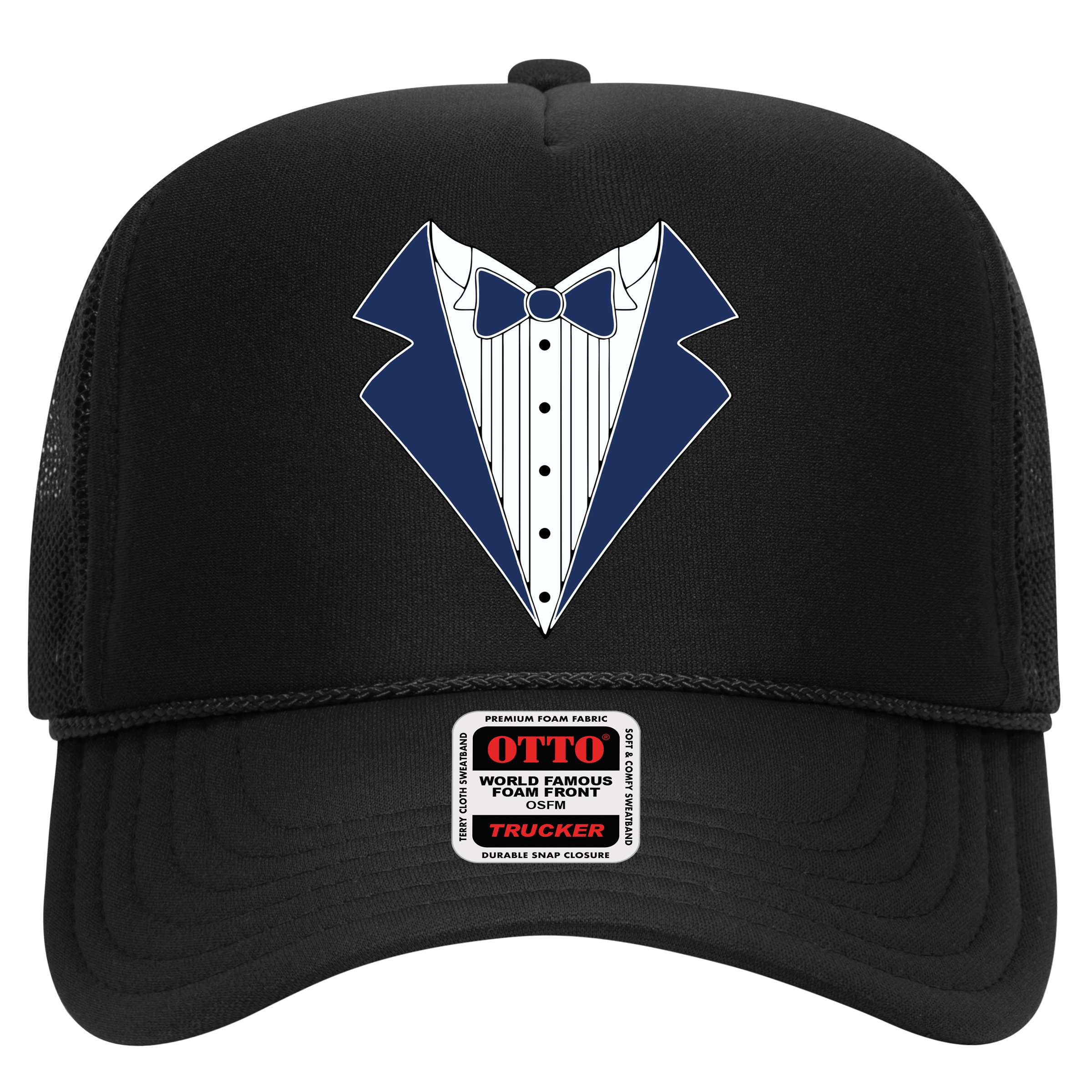 Navy Tux Tuxedo Trucker Hat