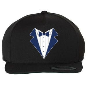 Navy Tux Tuxedo Wool Snapback Cap