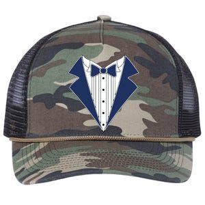 Navy Tux Tuxedo Retro Rope Trucker Hat Cap