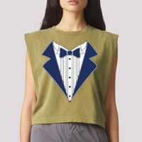Navy Tux Tuxedo Garment-Dyed Women's Muscle Tee