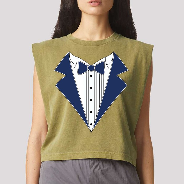 Navy Tux Tuxedo Garment-Dyed Women's Muscle Tee