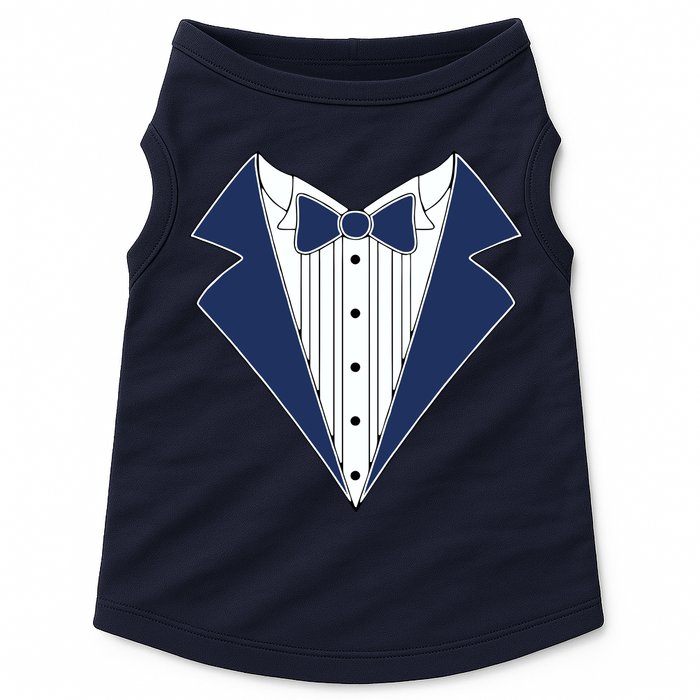 Navy Tux Tuxedo Doggie Tank