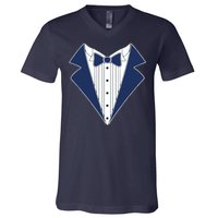 Navy Tux Tuxedo V-Neck T-Shirt