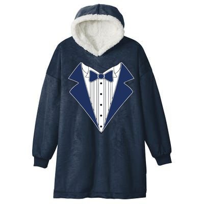 Navy Tux Tuxedo Hooded Wearable Blanket