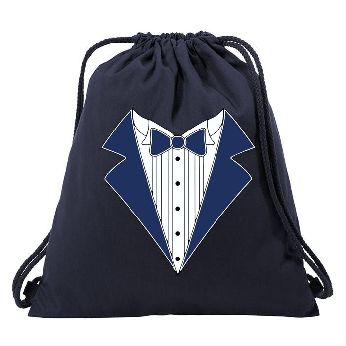 Navy Tux Tuxedo Drawstring Bag