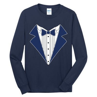 Navy Tux Tuxedo Tall Long Sleeve T-Shirt