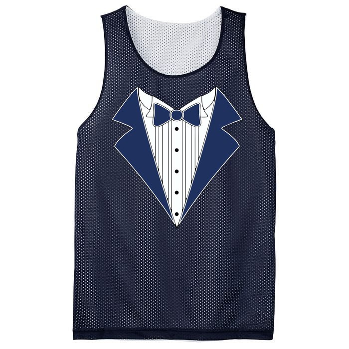 Navy Tux Tuxedo Mesh Reversible Basketball Jersey Tank