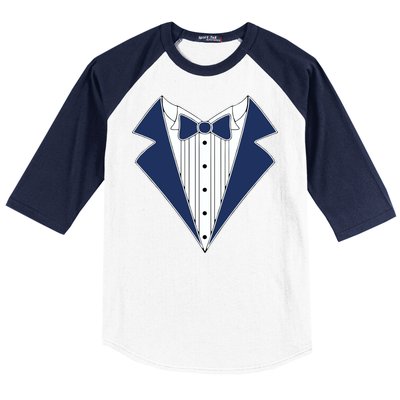 Navy Tux Tuxedo Baseball Sleeve Shirt