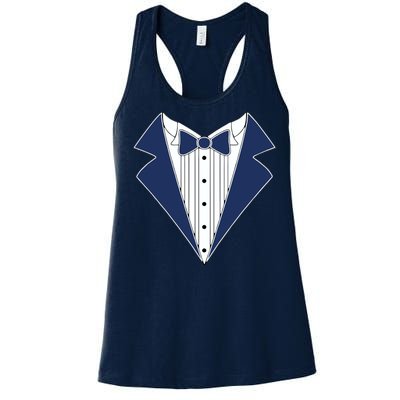 Navy Tux Tuxedo Women's Racerback Tank