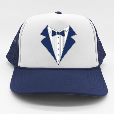 Navy Tux Tuxedo Trucker Hat