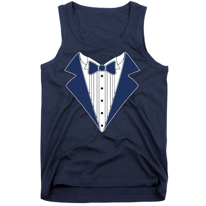 Navy Tux Tuxedo Tank Top